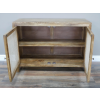 Rustic acacia wood & rattan sideboard - storage cabinet - Medium size.