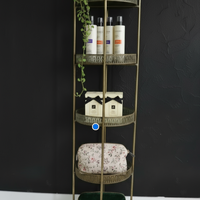 Gold bathroom storage shelves  - Elderflower Lane