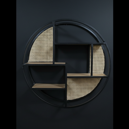 black metal round wall display shelves  UK- Elderflower Lane