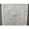 140cm tall white ornate hand carved wood shelved armoire storage cupboard