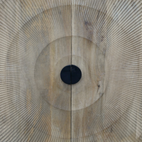 Carved natural wood "Circles" storage cabinet