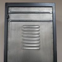 Tall slim iron shelved storage locker