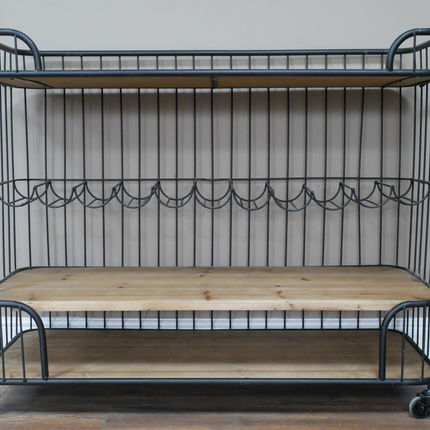 Black iron caged drinks trolley