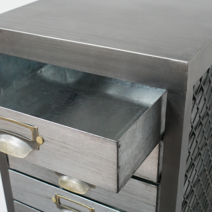 Tall slim 15 drawer metal storage cabinet
