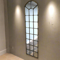 Extra tall muted gold arched wall mirror H:190cm W:51cm