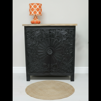 Black carved wood cabinet  - Elderflower  Lane