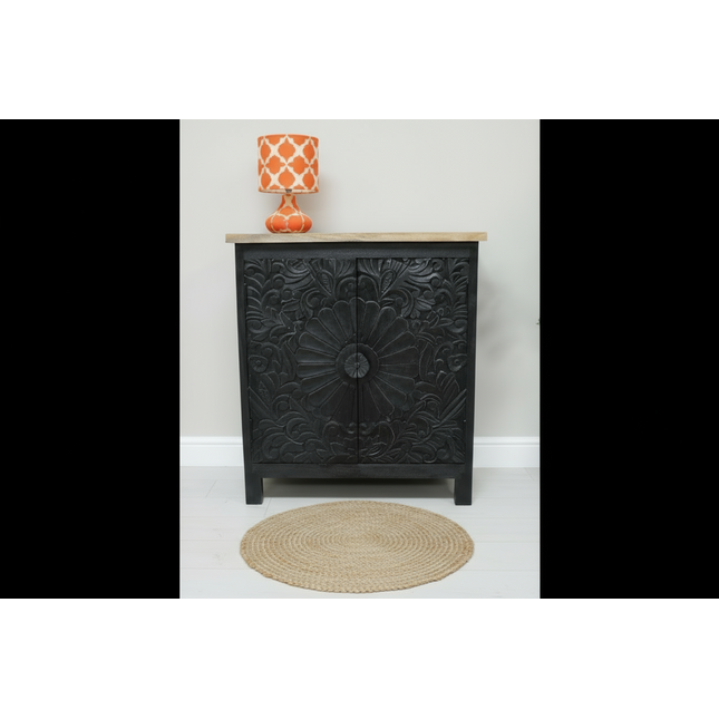 Black carved wood cabinet  - Elderflower  Lane