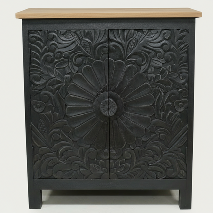 Black rustic wood cabinet  Uk - Elderflower Lane