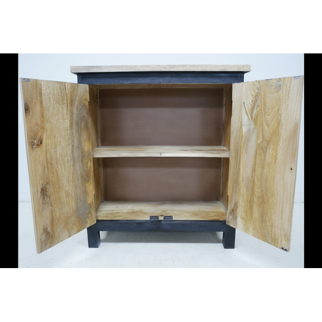 Black rustic wood storage cabinet - Elderflower Lane