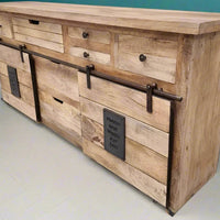 Rustic wood & iron home storage cabinet