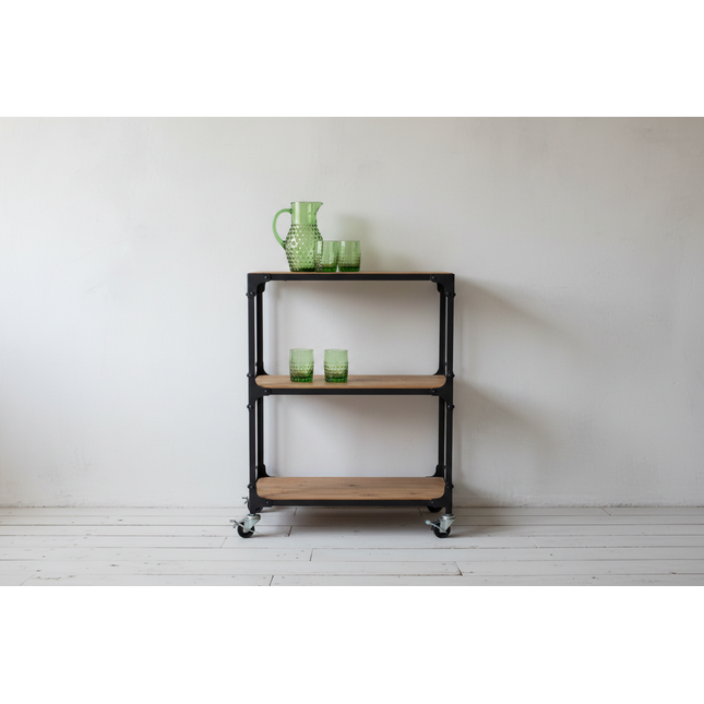 Industrial 3 tier shelving on wheels - Elderflower Lane