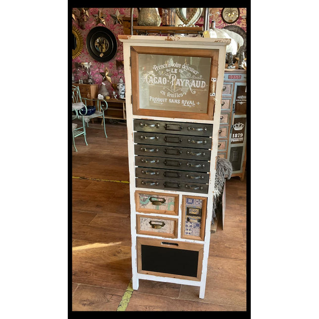 Cream vintage wooden multi drawer storage cabinet - Back in stock May