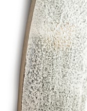 Large round raw nickel aluminium wall mirror - 79cm x 79cm