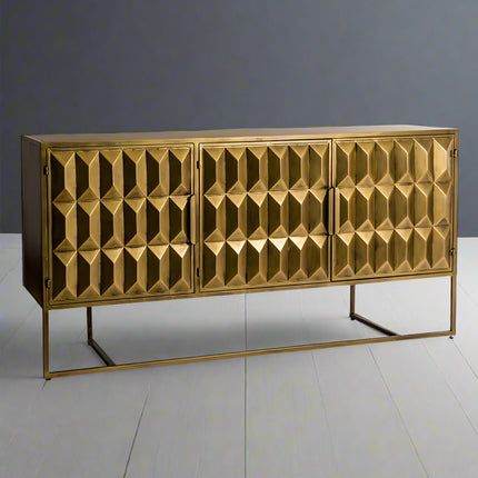 Muted gold metal 3 door "Gatsby"sideboard