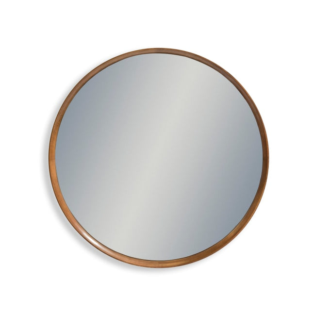 Large Round Oak Framed Wall Mirror — 80cm & 100cm