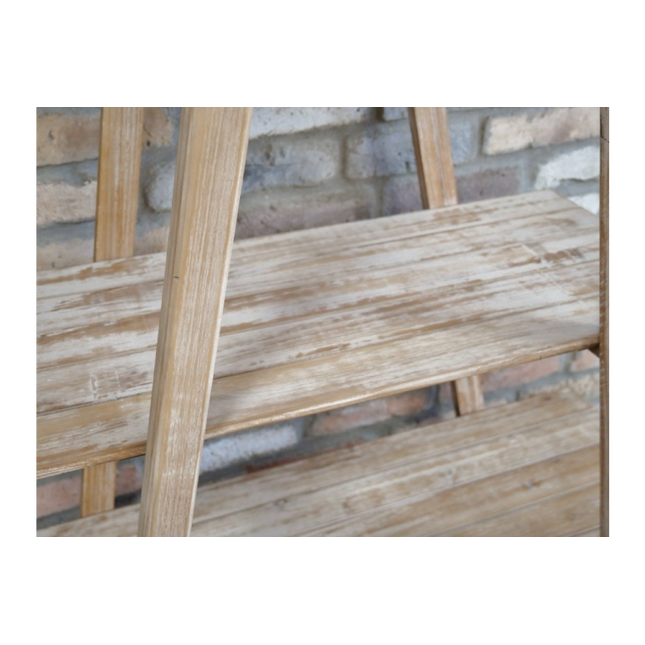 Tall "A" frame rustic wood 4 tier cascade display shelves