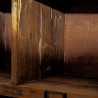 Tall rustic wood 16 compartment pigeon hole storage cabinet