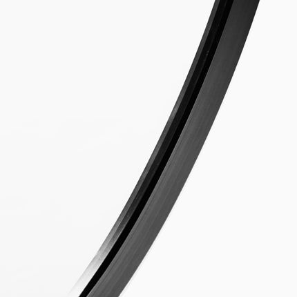 Extra large black metal framed round wall mirror - 100cm x 100cm