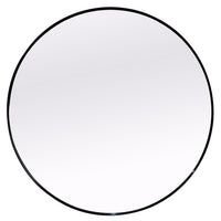 Extra large black metal framed round wall mirror - 100cm x 100cm