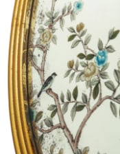 Gold oval botanical glass wall mirror - Elderflower Lane UK
