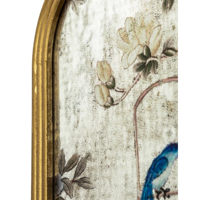 Arched gold tall botanical wall mirror - Elderflower Lane