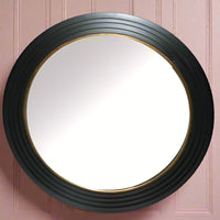 Large round black and muted gold wall mirror H:92cm W:92cm