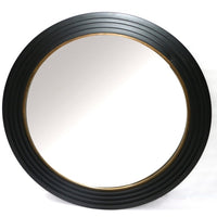 Large round black and muted gold wall mirror H:92cm W:92cm