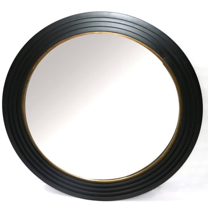 Large round black and muted gold wall mirror H:92cm W:92cm