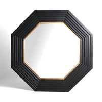 octagonal black and muted gold wall mirror H:99cm W:99cm