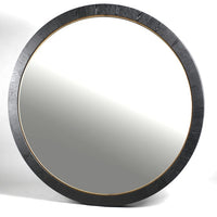 Giant round black & muted gold wall mirror H:153cm W:153cm