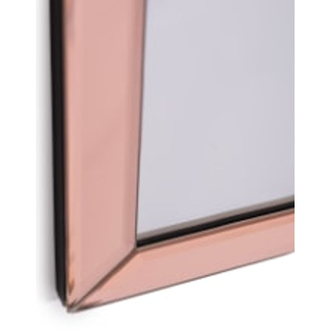Pink glass arched wall mirror - H80cm
