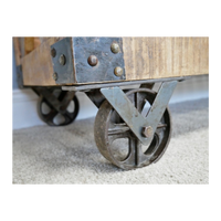 Rustic wood tv stand on wheels