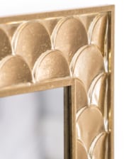 Antiqued Gold Rectangular Fish Scales Framed Wall Mirror H90cm