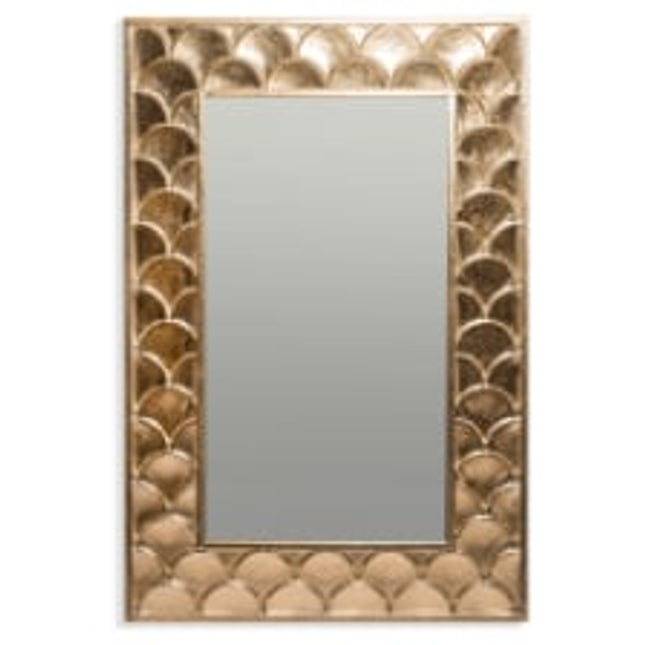 Gold rectangular fish scale  wall mirror - Elderflower Lane