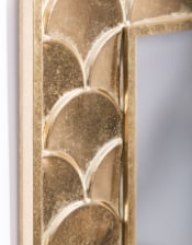 Antiqued Gold Rectangular Fish Scales Framed Wall Mirror H90cm