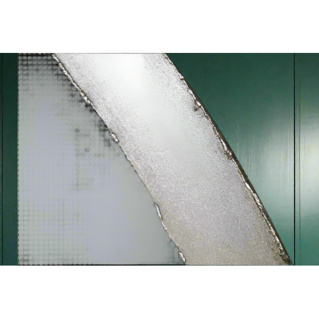 Extra large round silver hammered metal wall mirror - 100cm x 100cm
