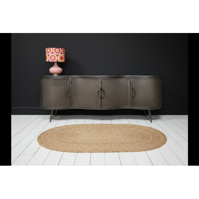 Ribbed metal industrial storage cabinet - Elderflower Lane