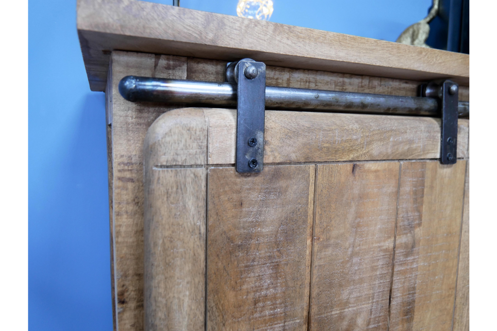 Rustic wood & iron storage cabinet-