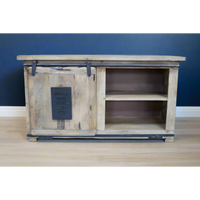 Small iron & wood tv storage cabinet