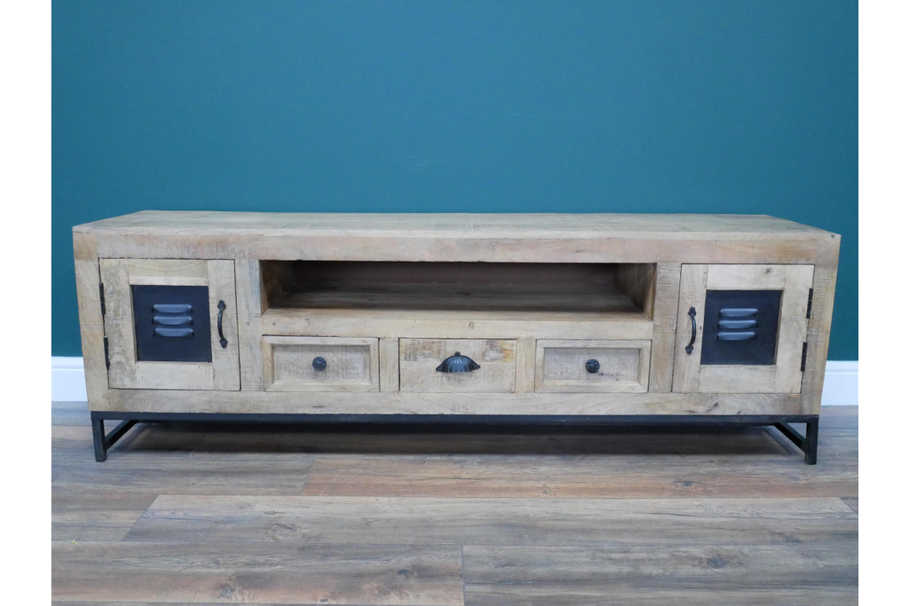 Mango wood & iron Tv Cabinet
