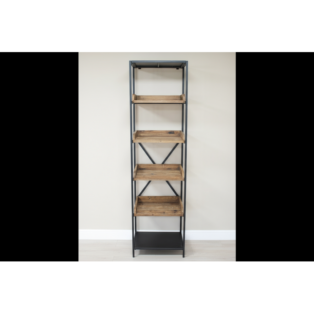 Tall iron & wood shelving display unit - Elderflower Lane