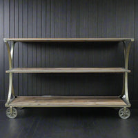 Stylish 3 tier display shelves trolley on wheels