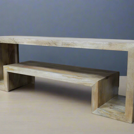 Wide rustic wood tv stand