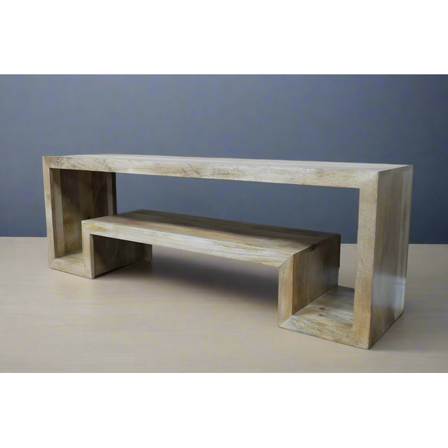Wide rustic wood tv stand