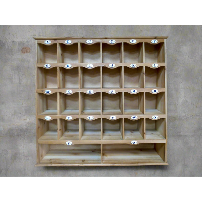 Rustic multi compartment  pigeon hole wall storage cabinet