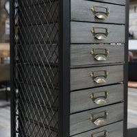Tall slim 15 drawer metal storage cabinet
