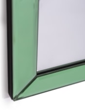 Green glass arched wall mirror - H80cm