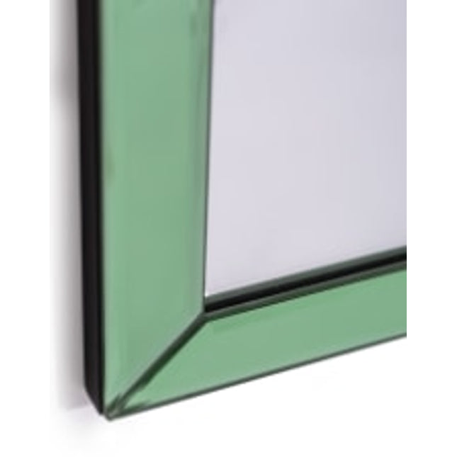Bottle green glass arched wall mirror - H80cm