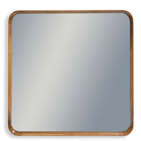 Extra large oak wood framed square wall mirror - H100cm x W100cm