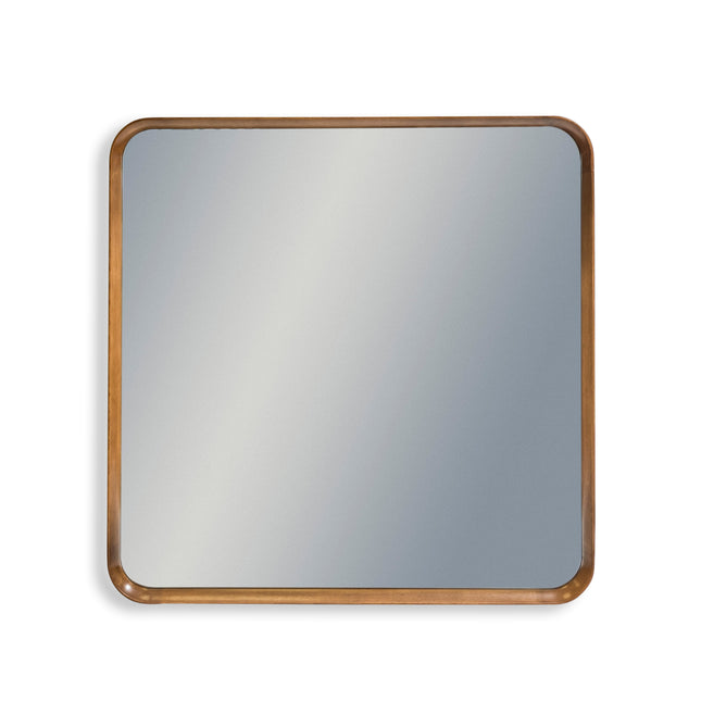 Extra large oak wood framed square wall mirror - H100cm x W100cm